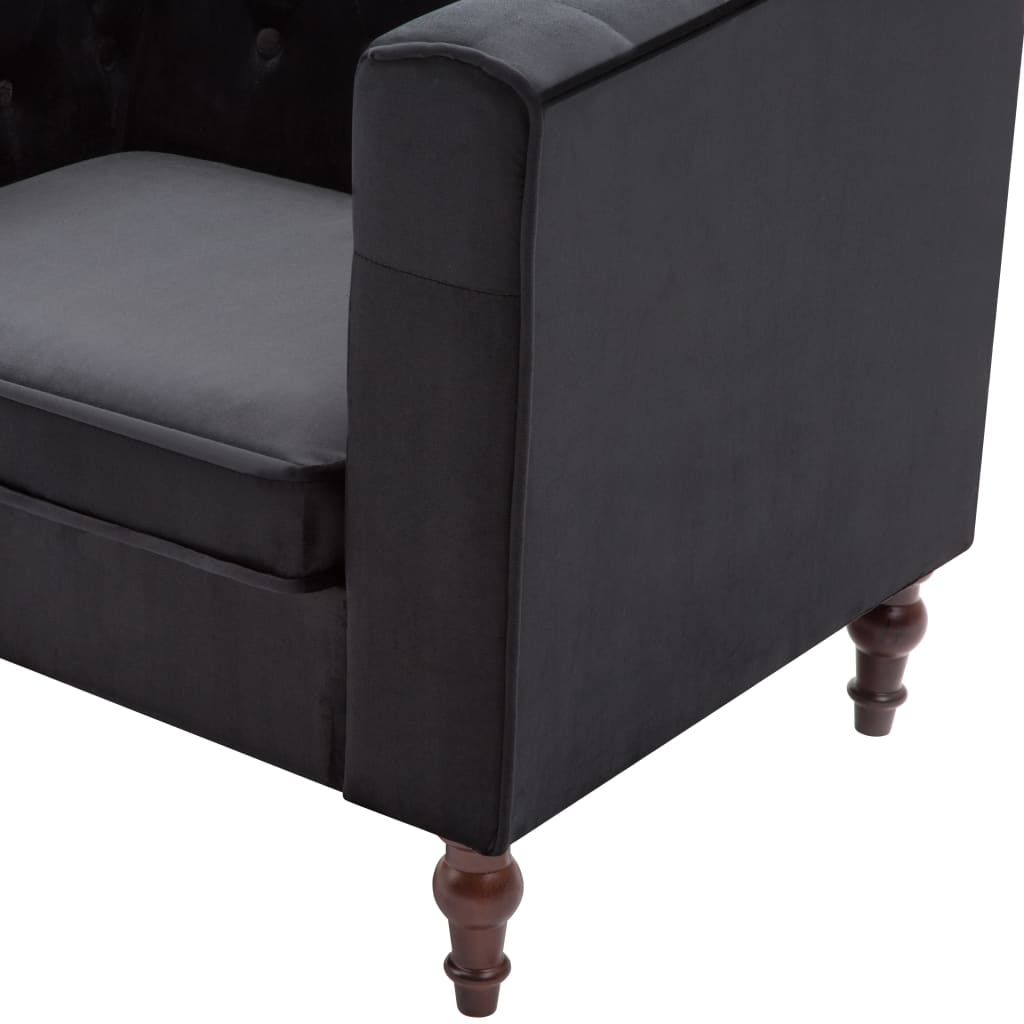 Sillón de terciopelo negro