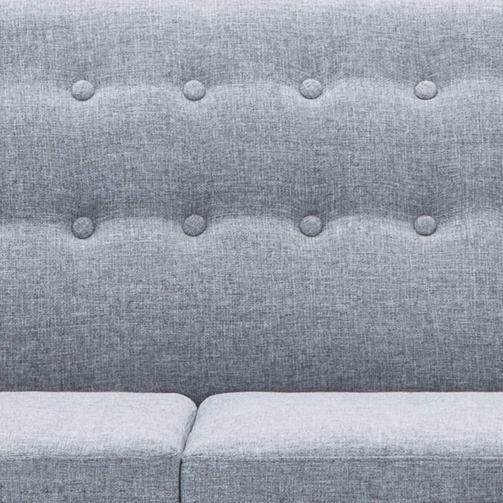 Sofá con forma de L tapizado tela gris claro 171,5x138x81,5 cm