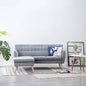 L-shaped sofa upholstered in light grey fabric 171.5x138x81.5 cm
