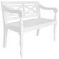 Batavia solid mahogany white bench 98 cm