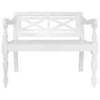 Banco Batavia de madera maciza de caoba blanco 98 cm