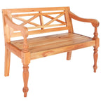 Banco Batavia de madera maciza de caoba blanco 98 cm