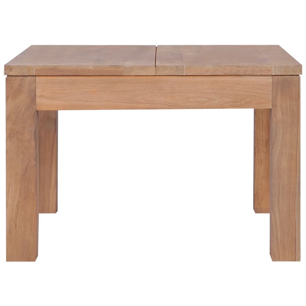Mesa de centro madera teca maciza acabado natural 60x60x40 cm