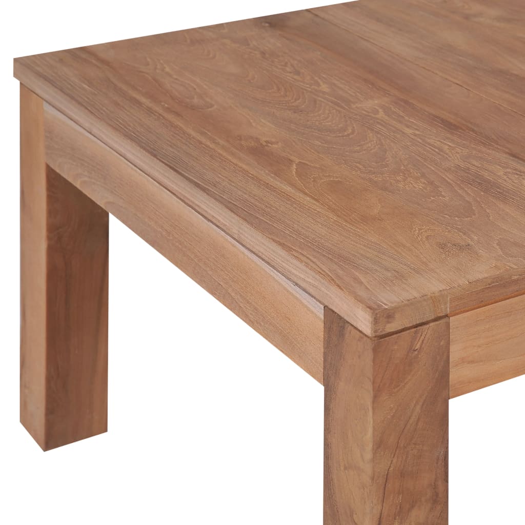 Mesa de centro madera teca maciza acabado natural 60x60x40 cm