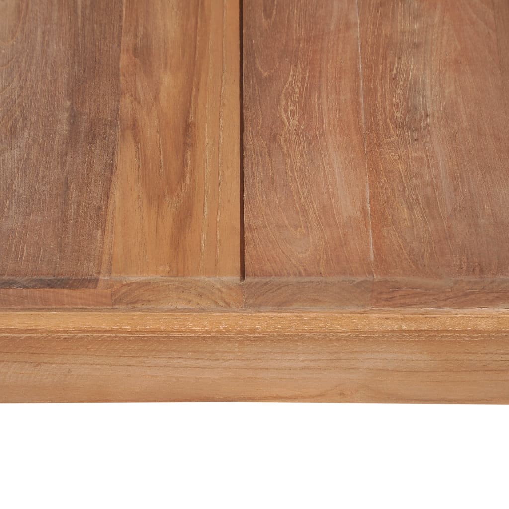 Mesa de centro madera teca maciza acabado natural 60x60x40 cm