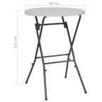 Mesa de jardín plegable HDPE blanca 80x110 cm