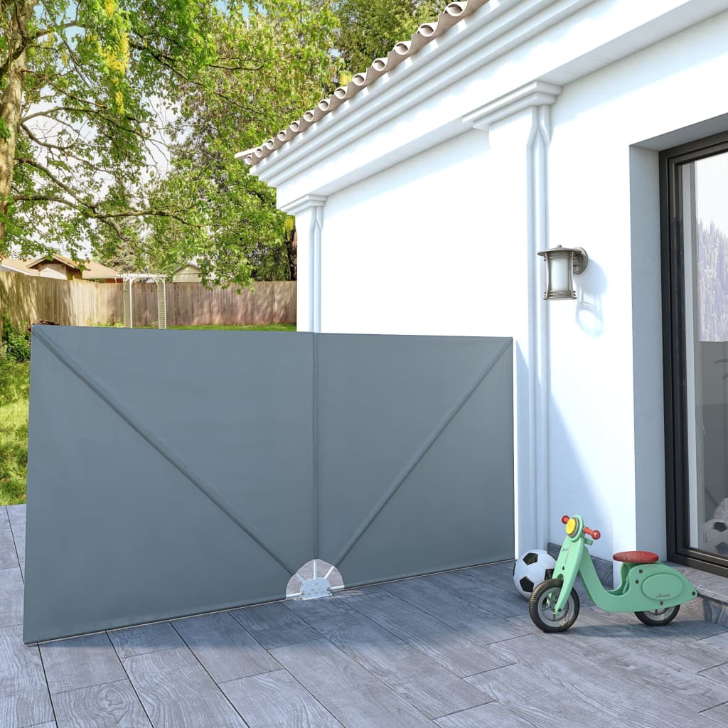 Cream 140x140 cm Foldable Balcony Side Awning