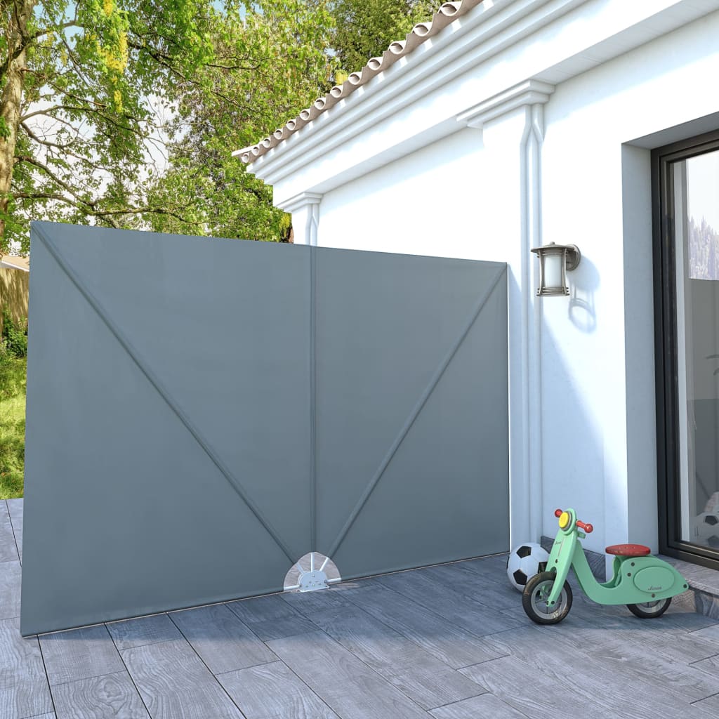 Cream 140x140 cm Foldable Balcony Side Awning
