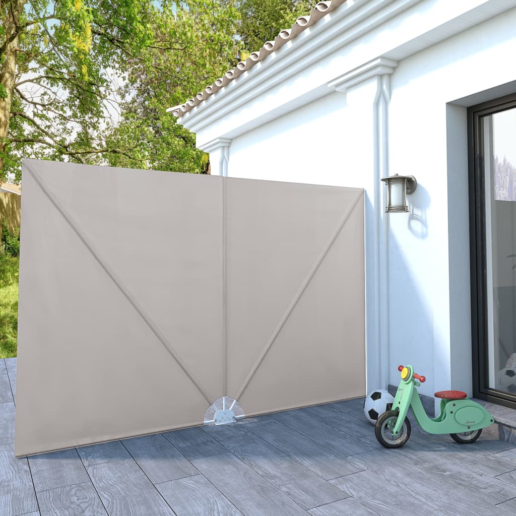 Cream 140x140 cm Foldable Balcony Side Awning