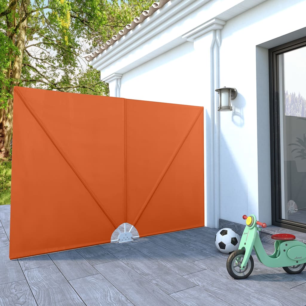 Cream 140x140 cm Foldable Balcony Side Awning