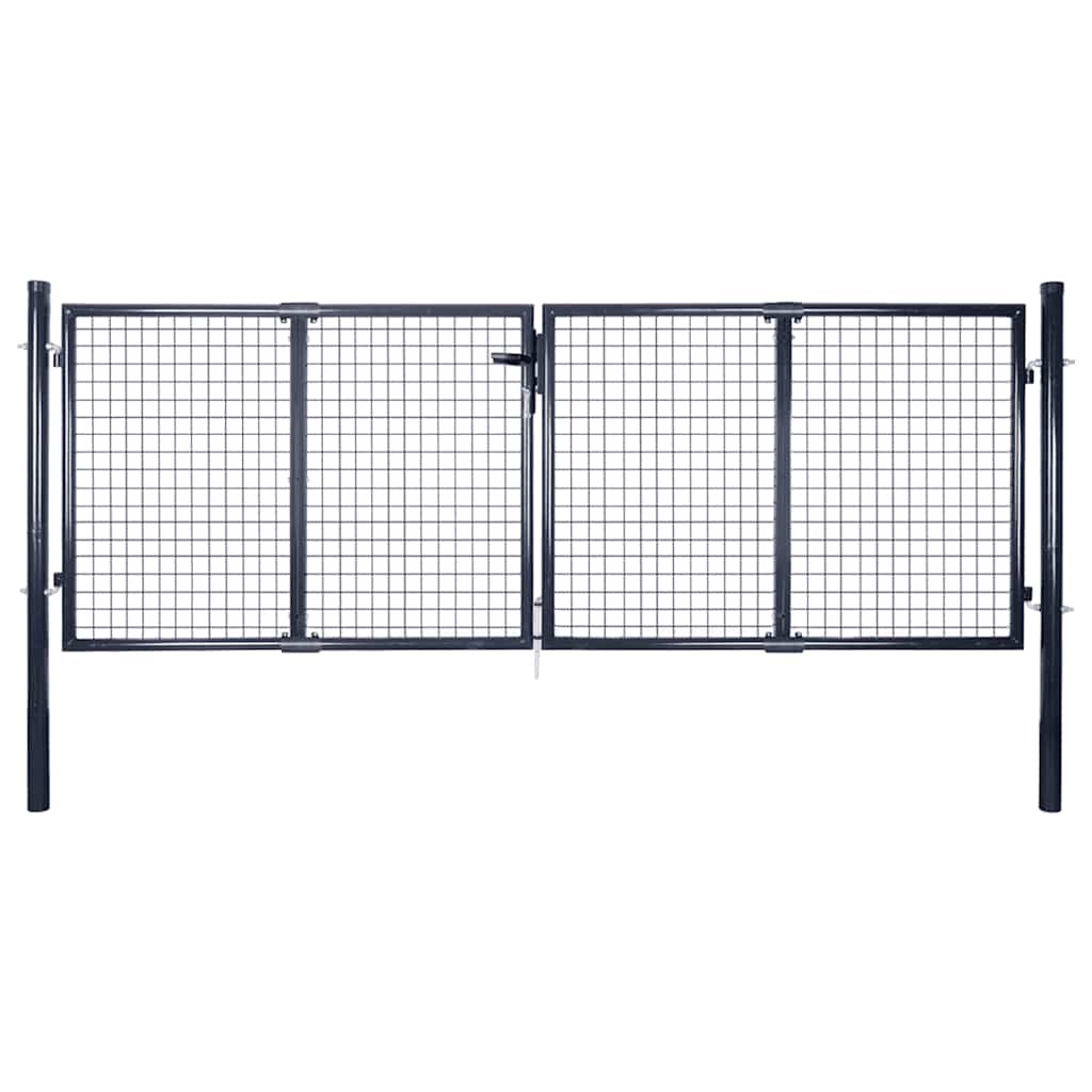 Garden gate, galvanized steel mesh, 100 x 125 cm, gray