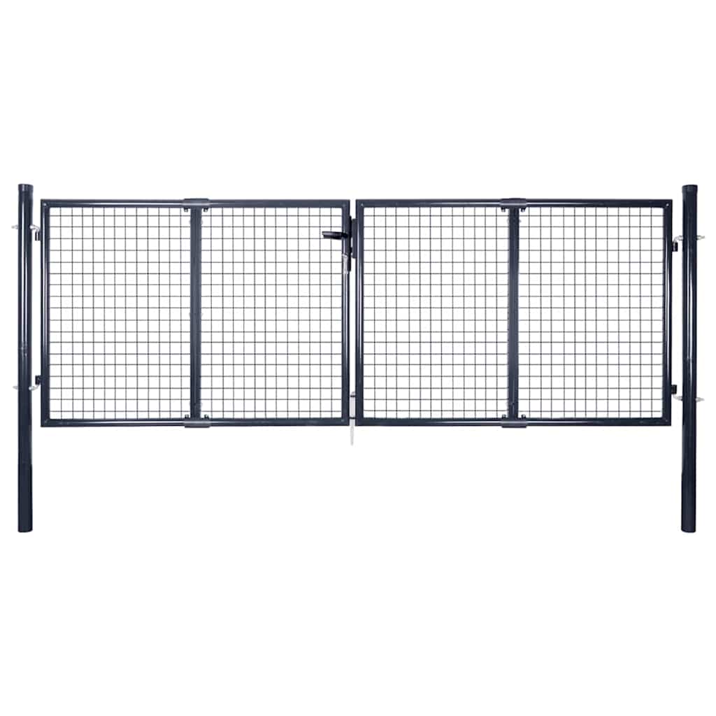 Garden gate, galvanized steel mesh, 100 x 125 cm, gray