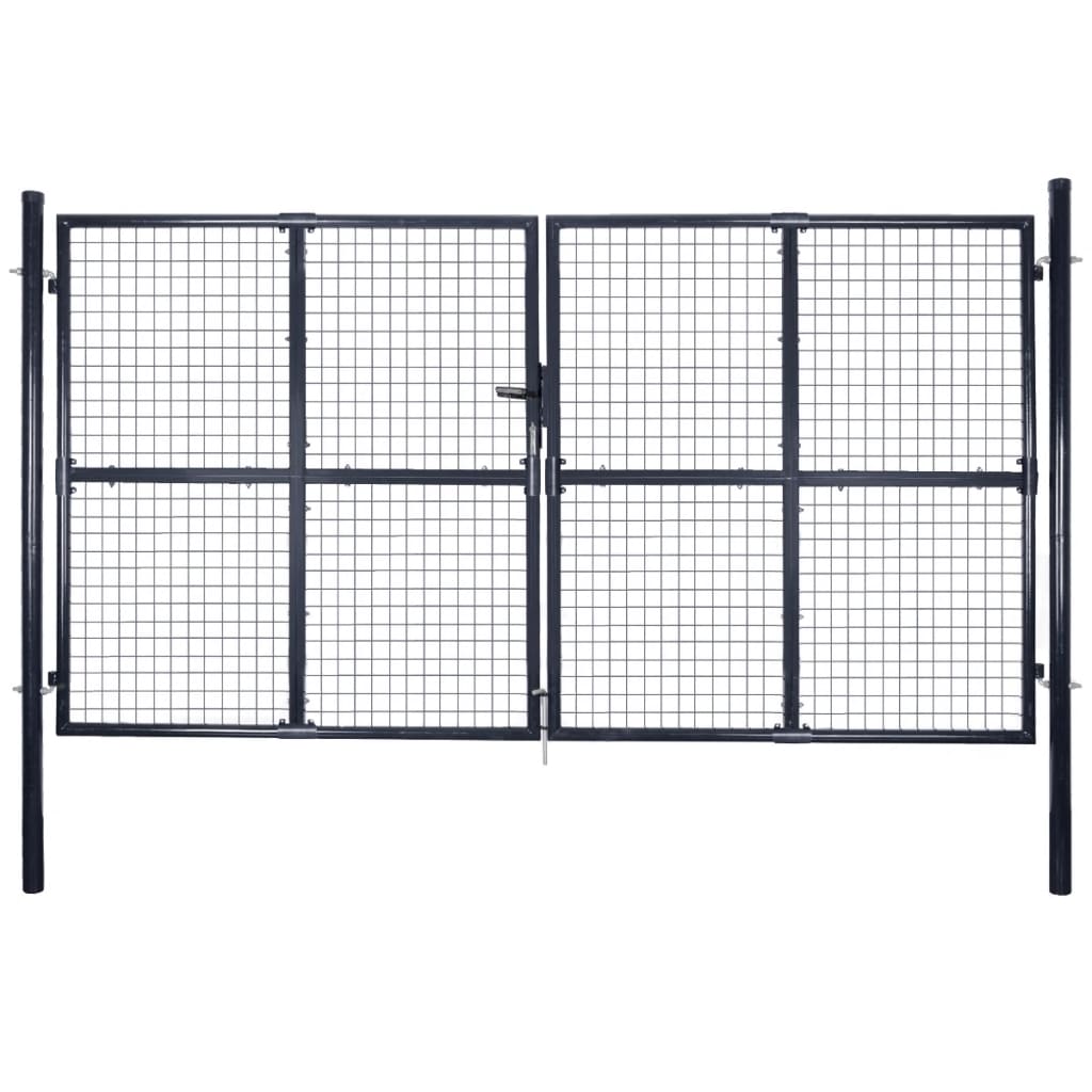 Garden gate, galvanized steel mesh, 100 x 125 cm, gray