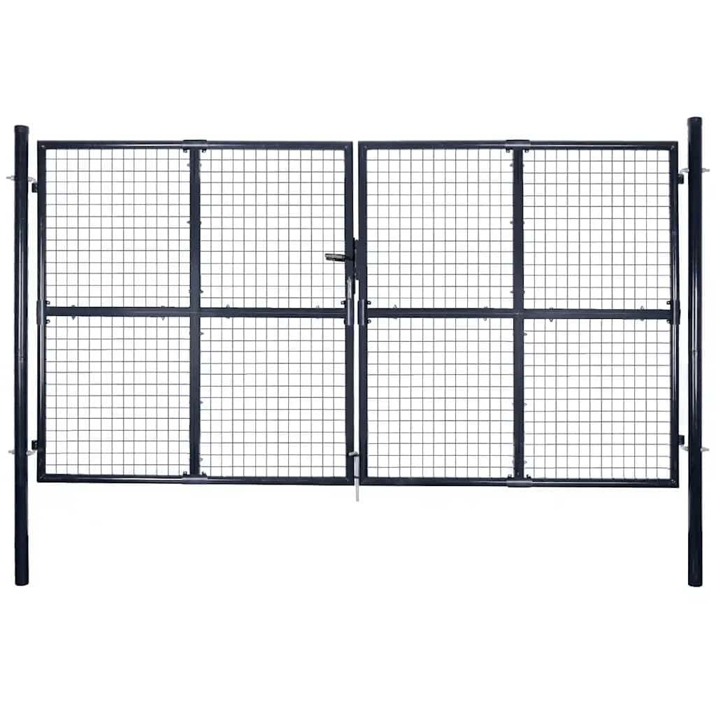 Garden gate, galvanized steel mesh, 100 x 125 cm, gray