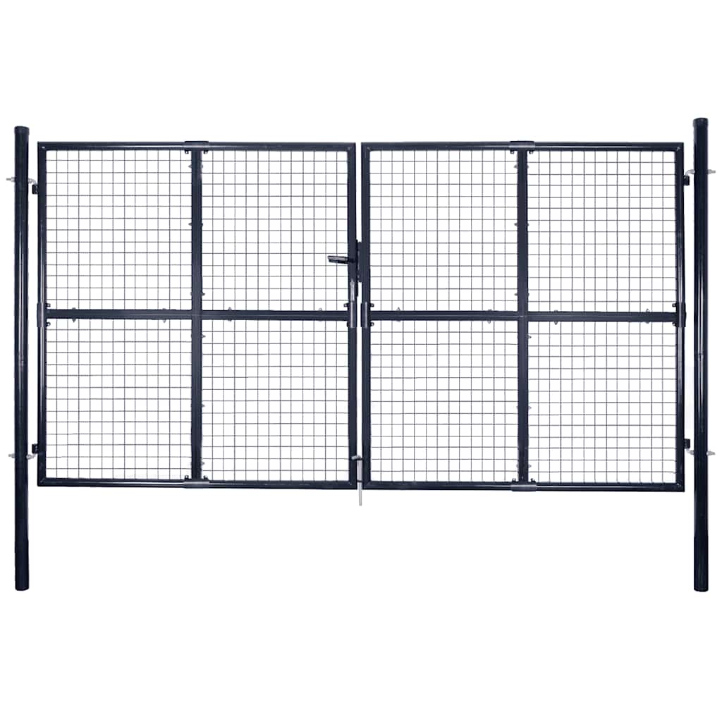 Garden gate, galvanized steel mesh, 100 x 125 cm, gray