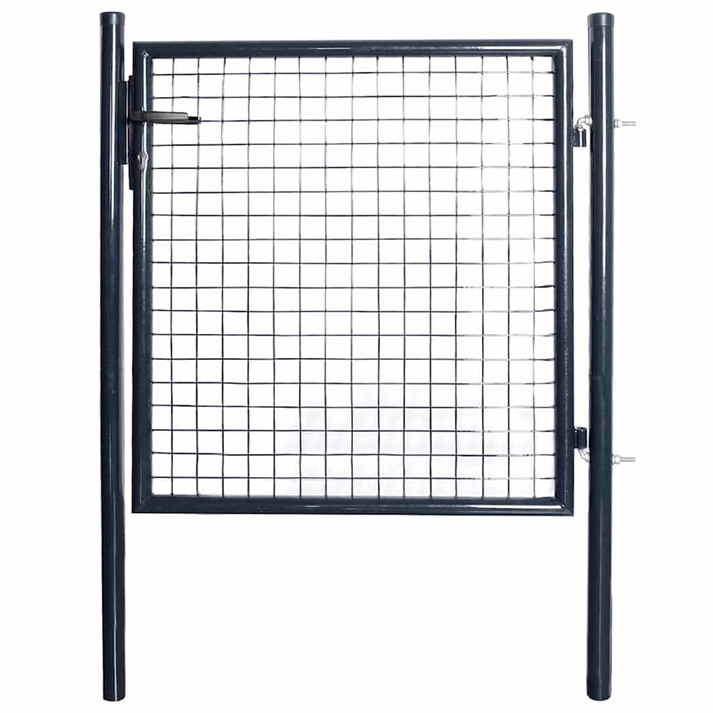 Garden gate, galvanized steel mesh, 100 x 125 cm, gray
