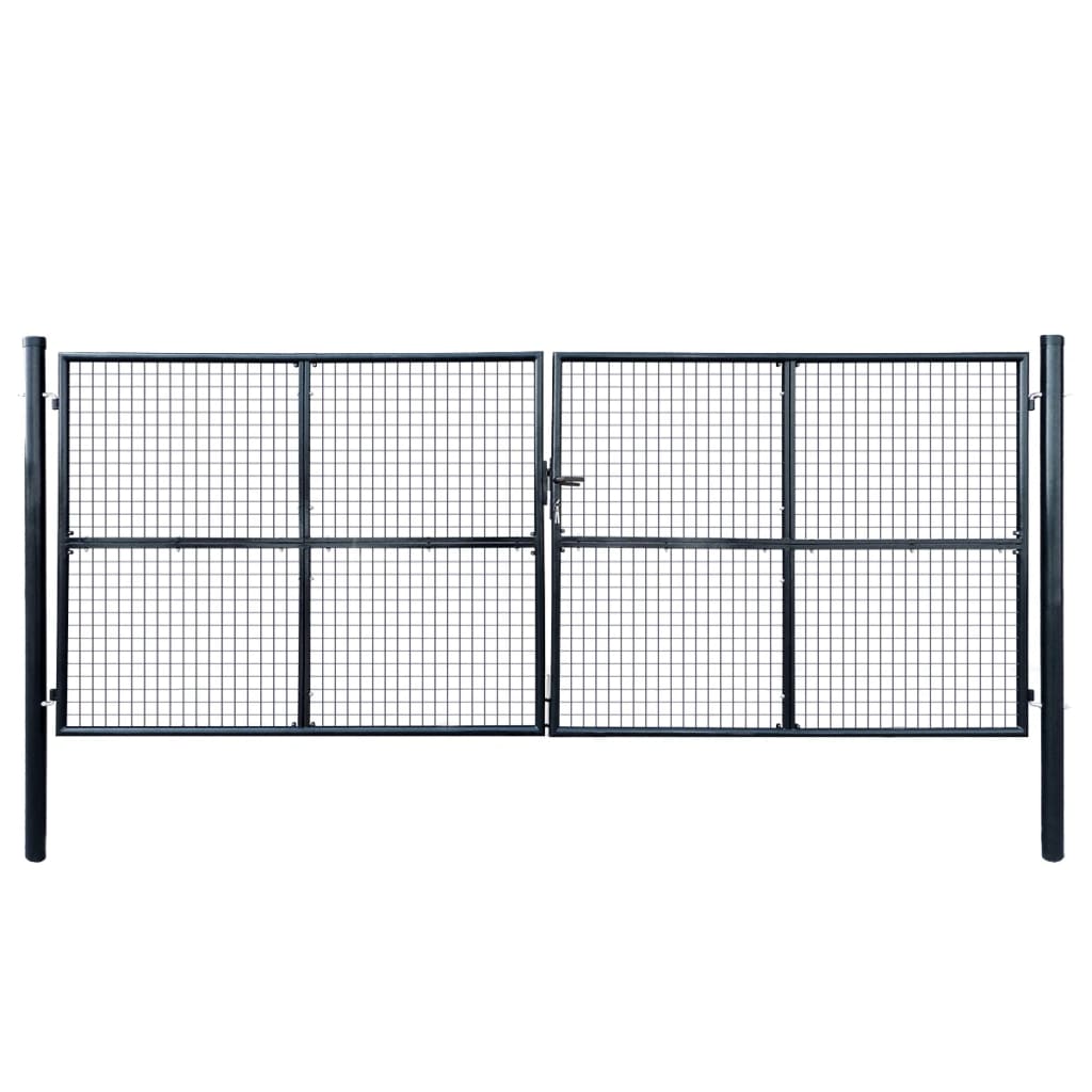 Garden gate, galvanized steel mesh, 100 x 125 cm, gray