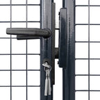 Puerta de jardín de malla acero galvanizado 400 x 175 cm gris