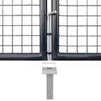 Puerta de jardín de malla acero galvanizado 400 x 175 cm gris