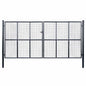 Puerta de jardín de malla acero galvanizado 100 x 125 cm gris