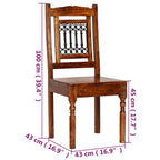 Juego de mesas de comedor 5 piezas madera maciza de acacia
