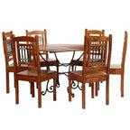 Juego de mesas de comedor 5 piezas madera maciza de acacia