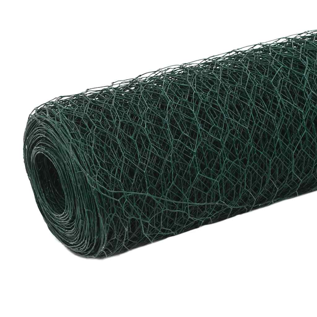 Alambrada de gallinero acero revestimiento PVC verde 25x1,2 m