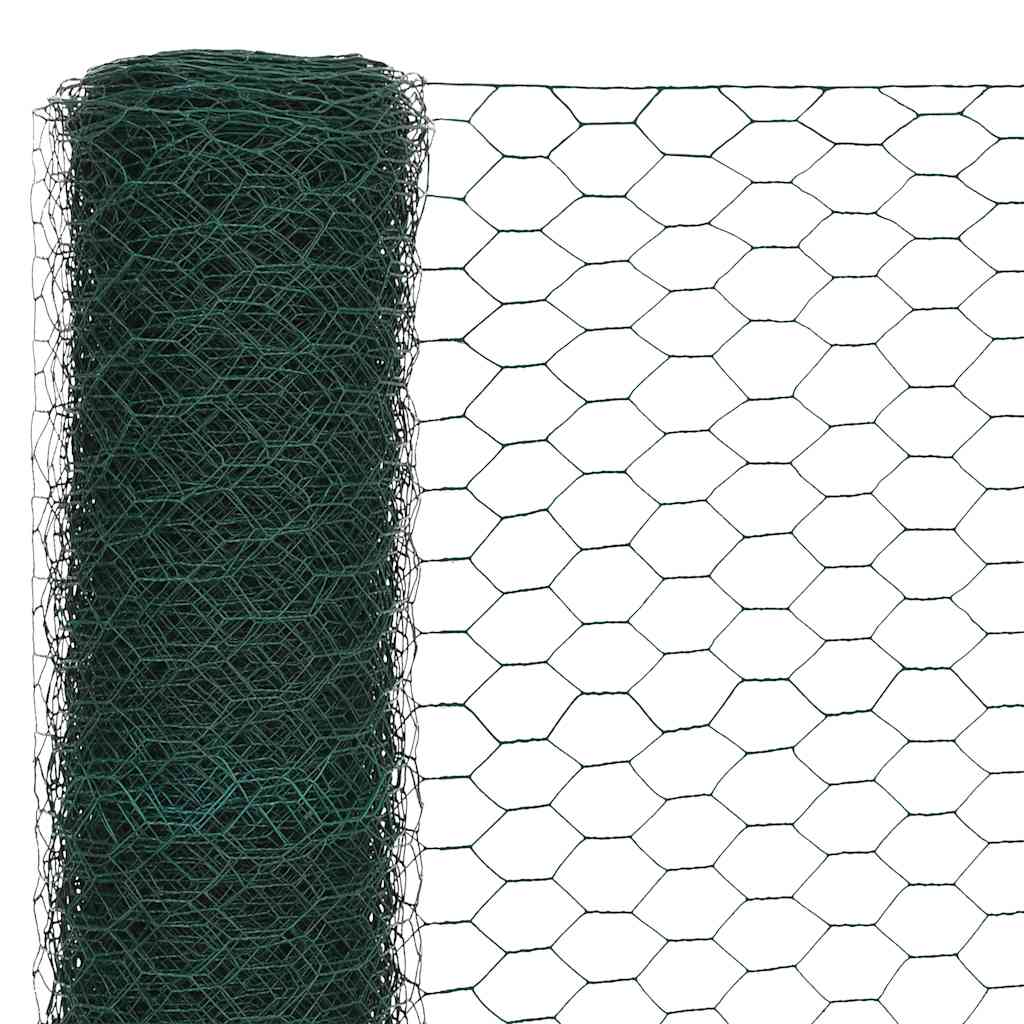 Alambrada de gallinero acero revestimiento PVC verde 25x1,2 m