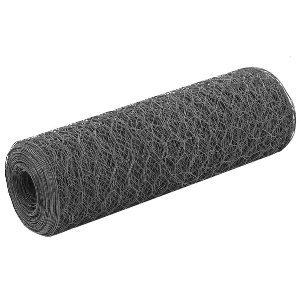 Alambrada de gallinero acero galvanizado plateado 25x1,2 m