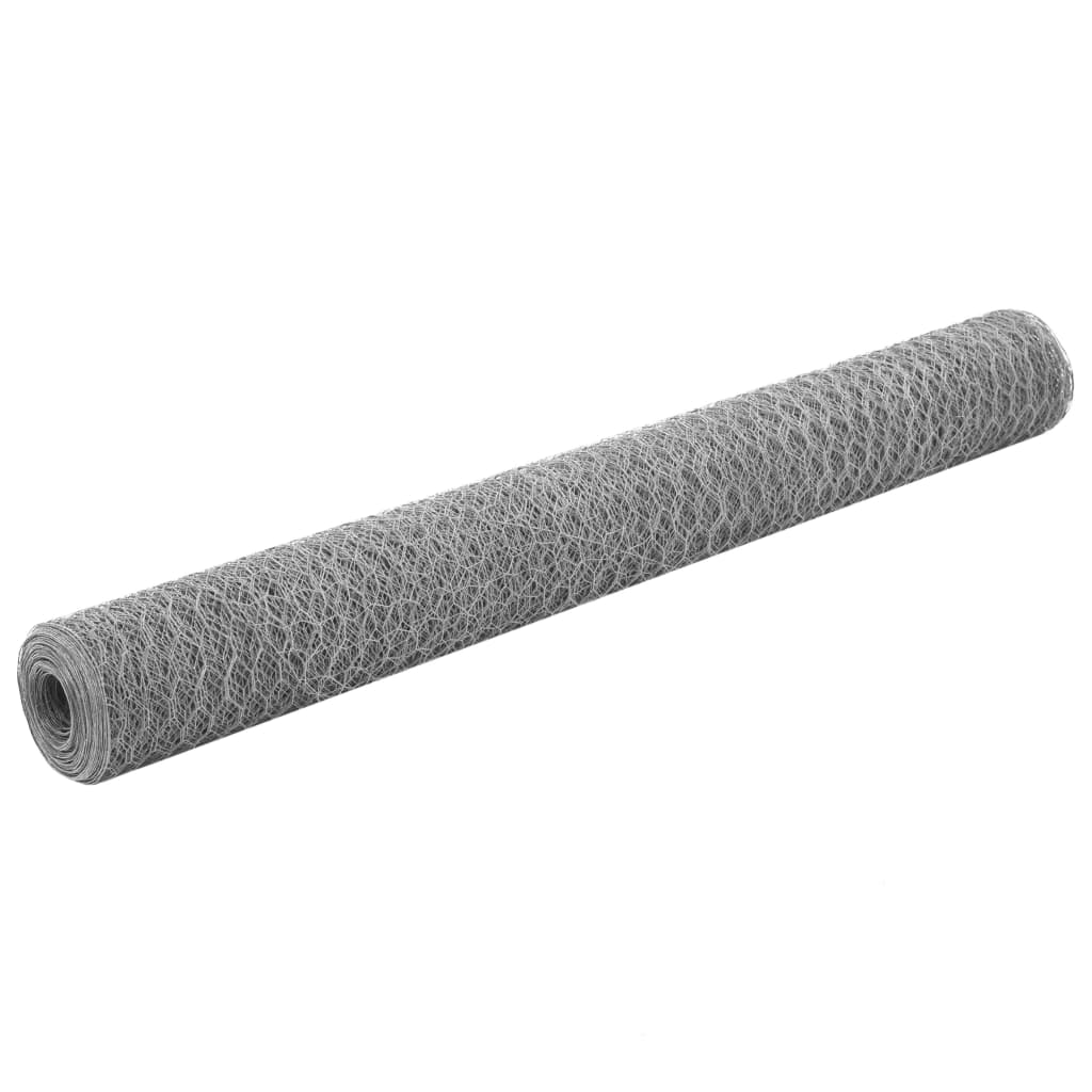 Alambrada de gallinero acero galvanizado plateado 25x1,2 m