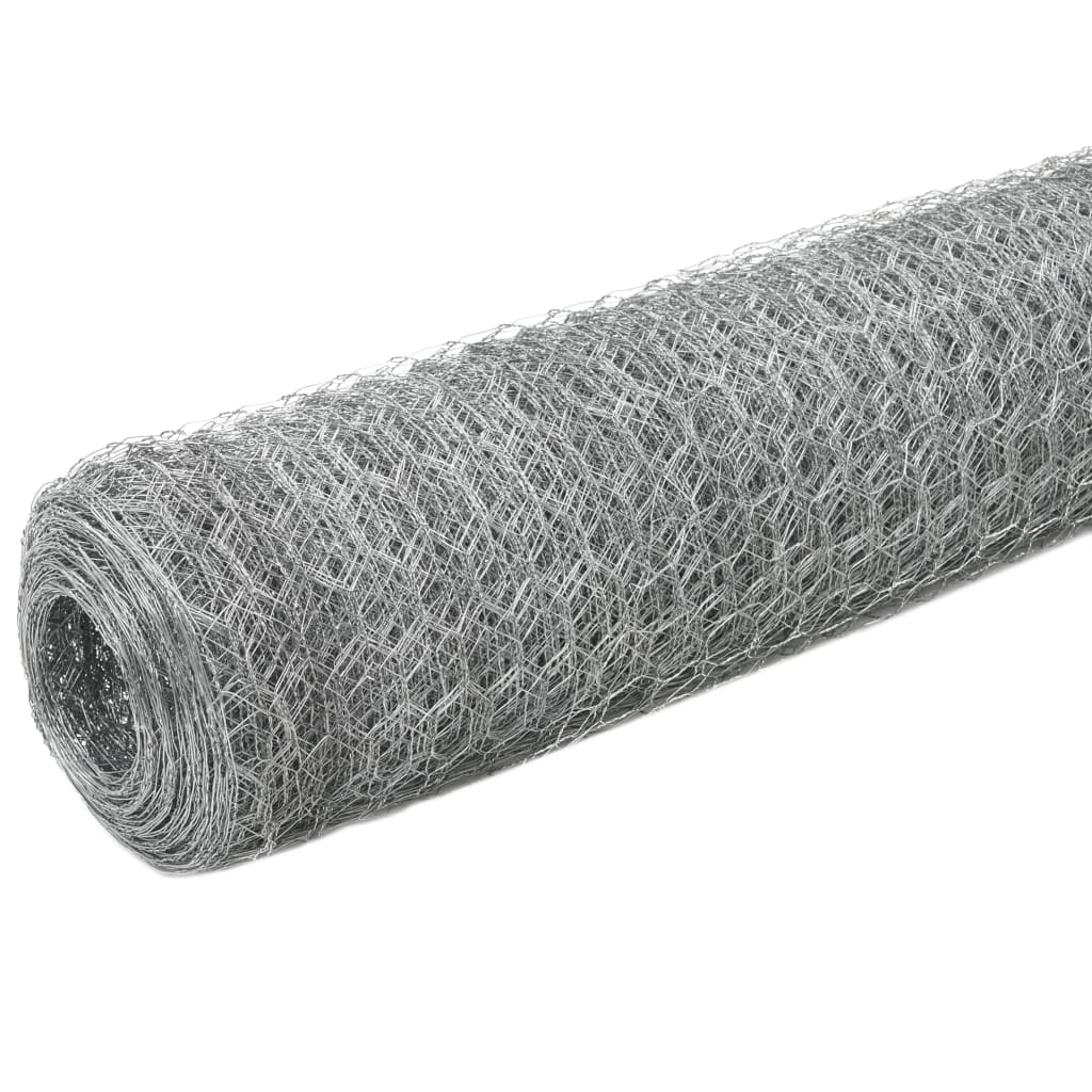 Alambrada de gallinero acero galvanizado plateado 25x1,2 m