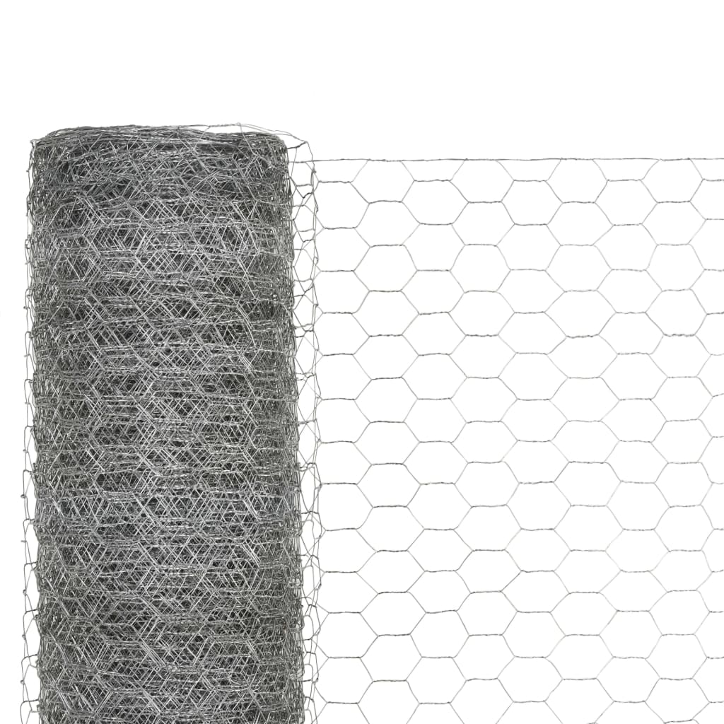 Alambrada de gallinero acero galvanizado plateado 25x1,2 m