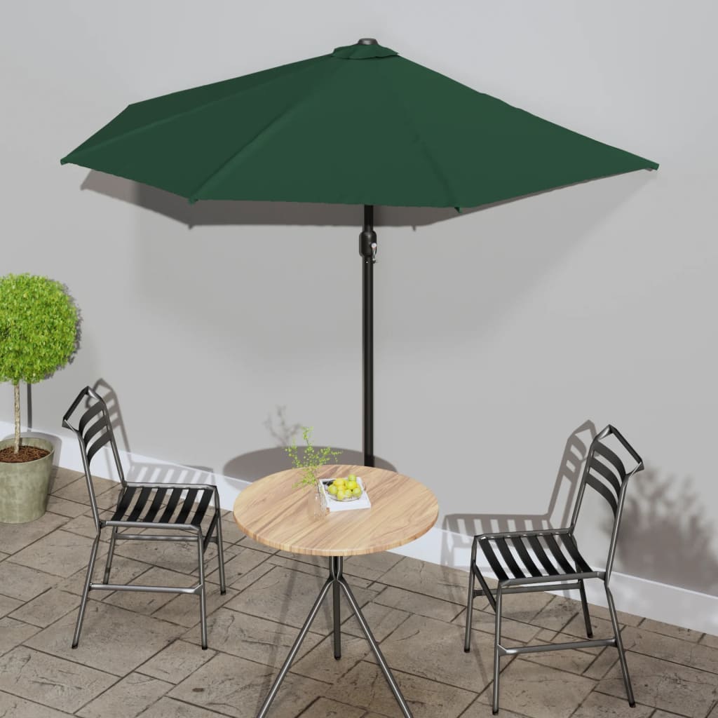 Semi-circular balcony parasol, aluminum, burgundy, 300x155x223 cm
