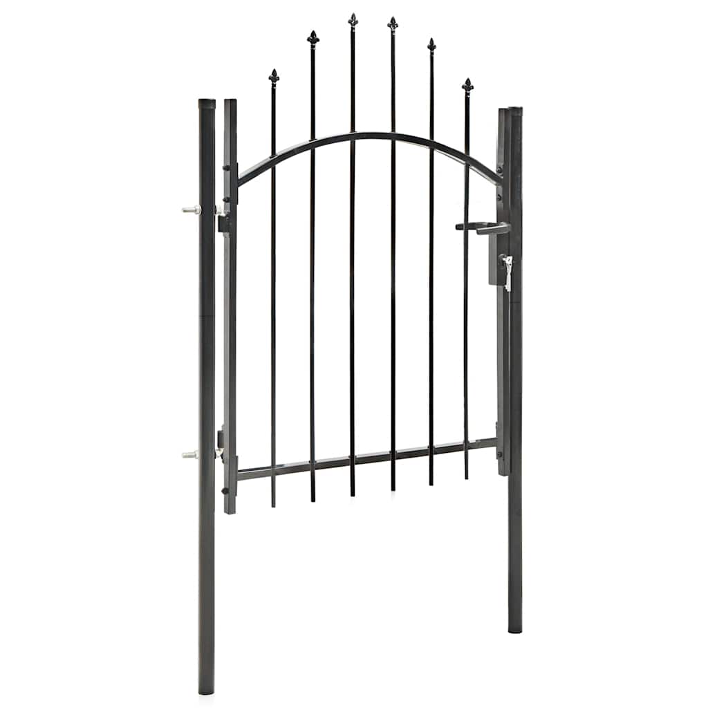 Puerta de jardín Woerden acero 1x1 m negro