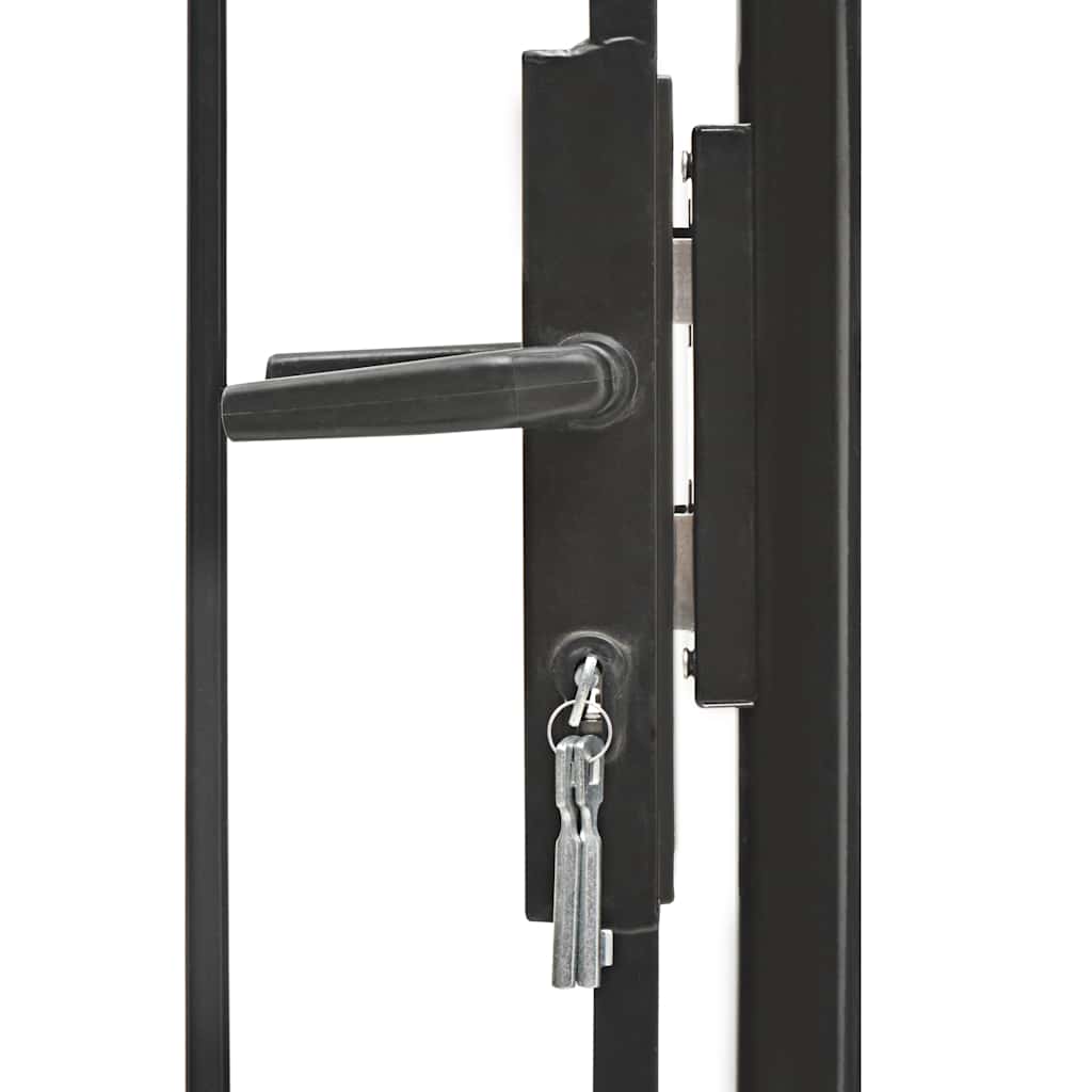 Puerta de jardín Woerden acero 1x1 m negro