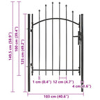 Puerta de jardín Woerden acero 1x1 m negro
