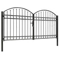Puerta de valla ASSEN de doble puerta con arco superior de acero 300x125 cm
