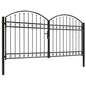 Puerta de valla ASSEN de doble puerta con arco superior de acero 300x125 cm
