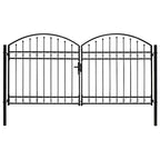 Puerta de valla ASSEN de doble puerta con arco superior de acero 300x125 cm
