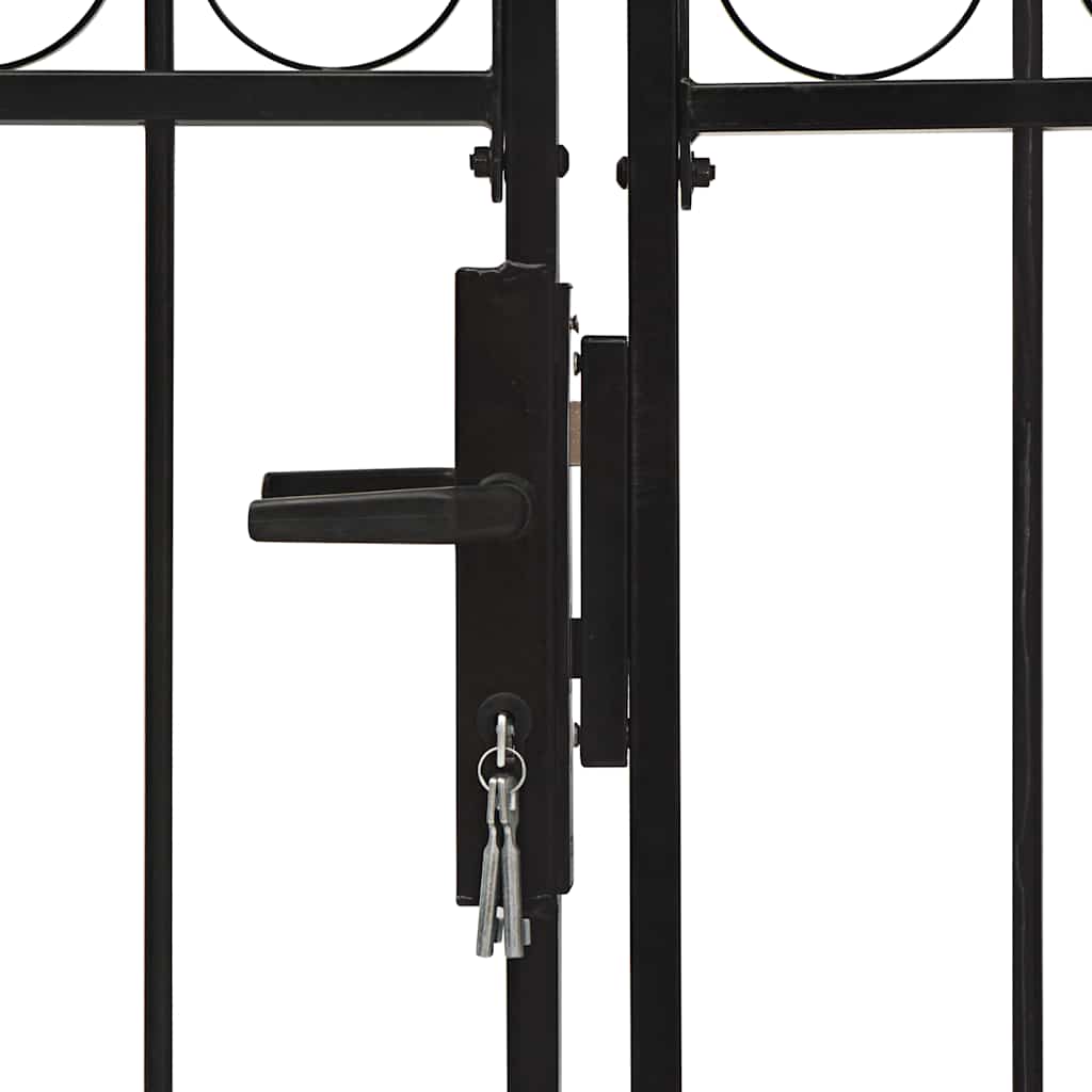 Puerta de valla ASSEN de doble puerta con arco superior de acero 300x125 cm