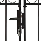 Puerta de valla ASSEN de doble puerta con arco superior de acero 300x125 cm