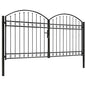 Puerta de valla ASSEN de doble puerta con arco superior de acero 300x125 cm
