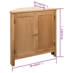 Armario de esquina de madera maciza de roble 80x33,5x78 cm