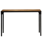 Mesa de comedor madera maciza de mango rugosa y acero 120 cm