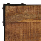 Mesa de comedor madera maciza de mango rugosa y acero 120 cm