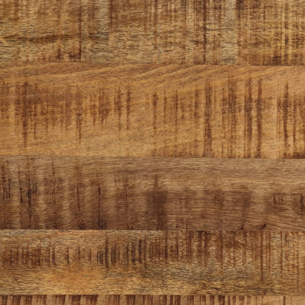 Mesa de comedor madera maciza de mango rugosa y acero 120 cm
