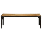 Mesa de centro de madera maciza de mango rugosa y acero 110 cm
