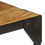 Mesa de centro de madera maciza de mango rugosa y acero 110 cm
