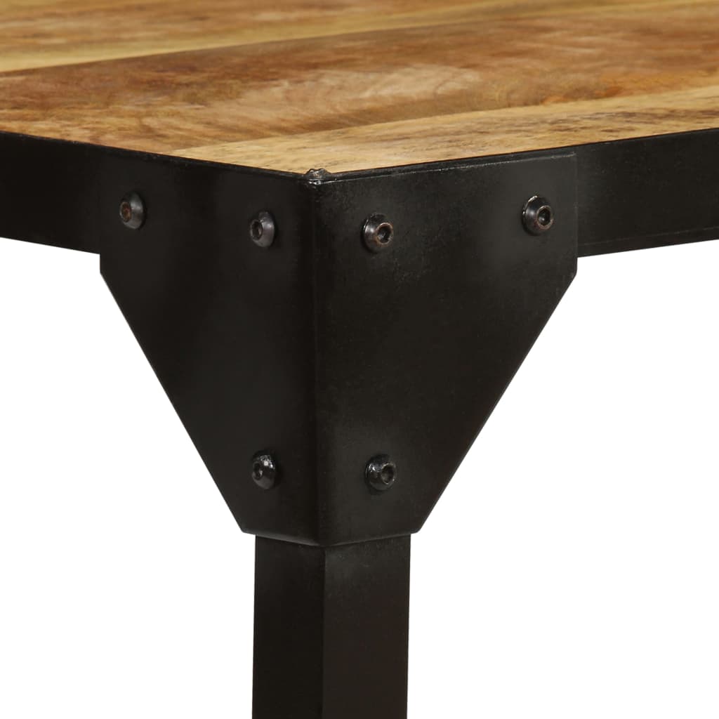 Mesa de centro de madera maciza de mango rugosa y acero 110 cm