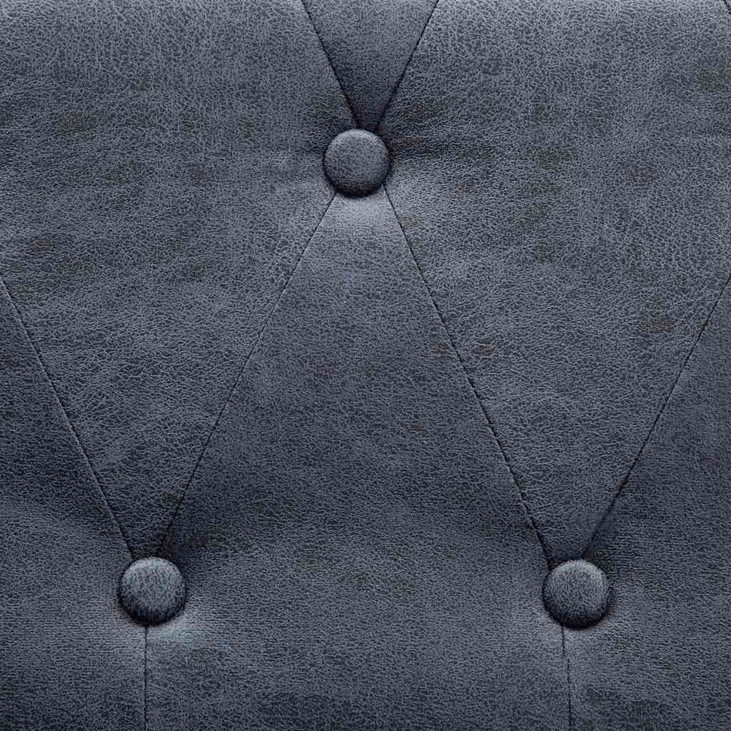 Sofá Chesterfield de 2 plazas piel de ante artificial gris